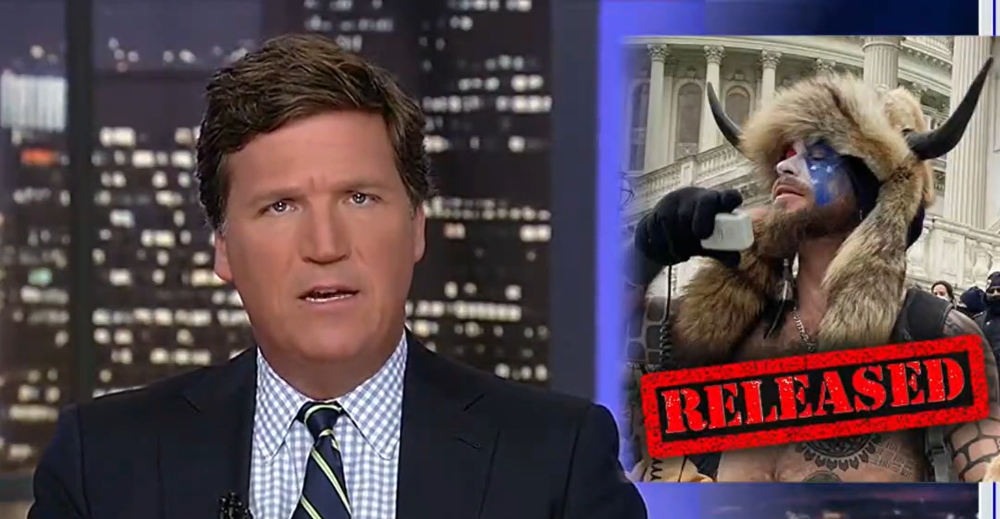 WATCH: Tucker Carlson tells noted jailed Jan. 6 figure to take legal action against Liz Cheney