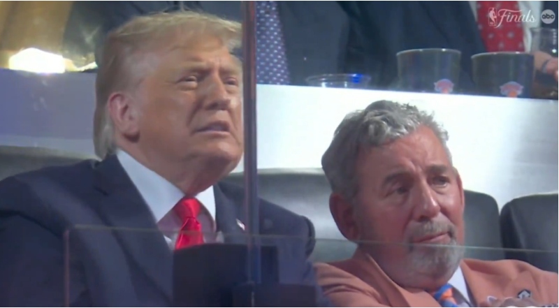SEE IT: Trump Makes History At Knicks-Spurs NBA Championship Game 3