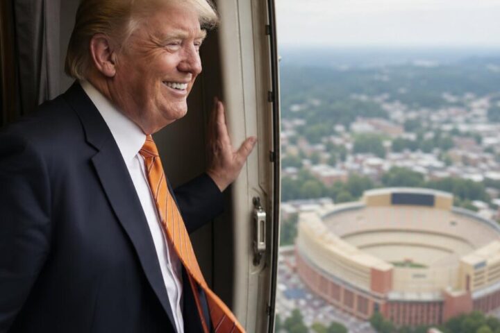 Trump Flies Air Force One in Low Pass Over Neyland Stadium Before Tennessee-Texas Game
