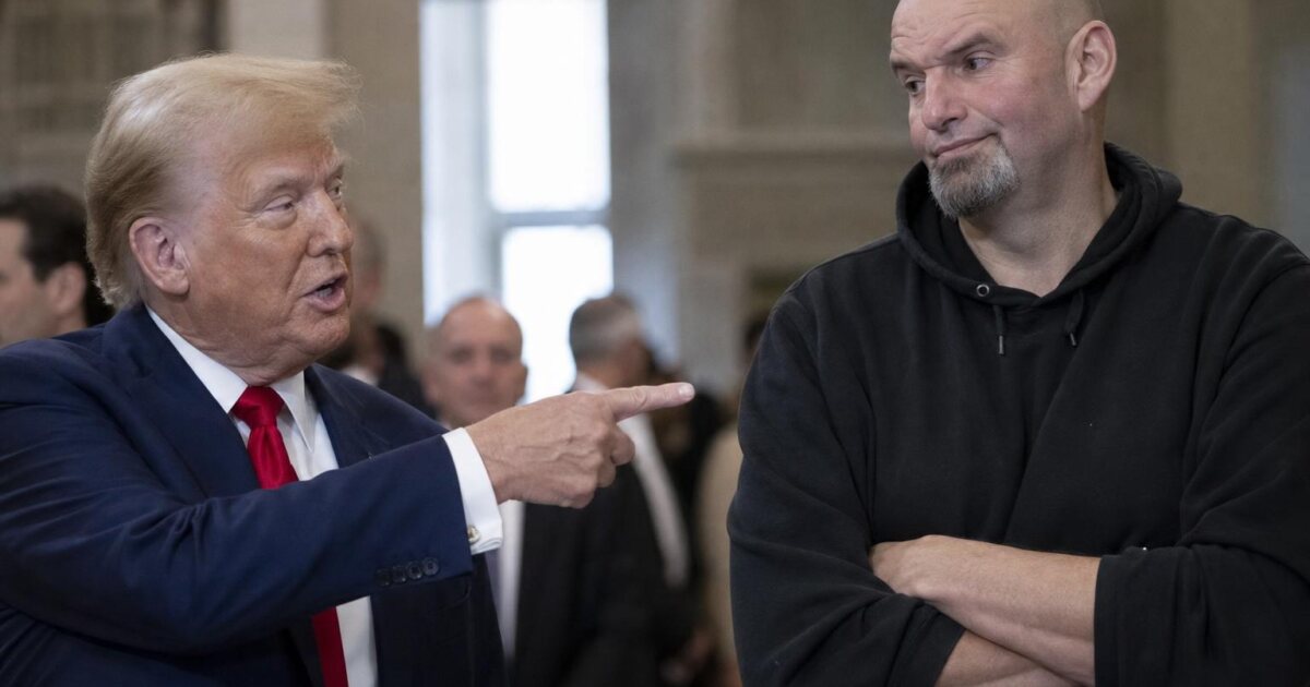 Trump Says He'd Love Fetterman as a Republican, Fetterman Says No Thanks